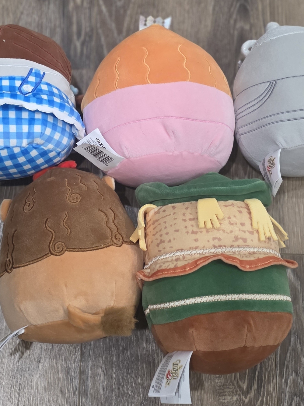 Squishmallows Wizard of Oz Lot of 5 Dorothy Glinda Tin Man Lion Scarecrow 8"